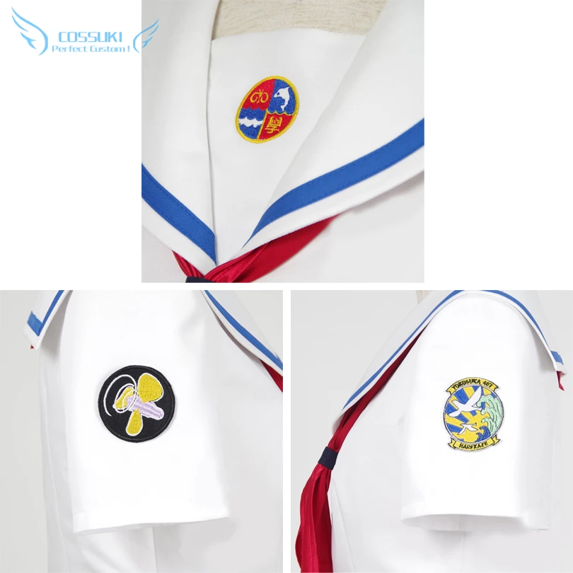 High School Fleet Misaki Akeno Ogasawara Hikari Katsuta Satoko Suruga Runa Tateishi Shima Sailor Suit Cosplay Costumes