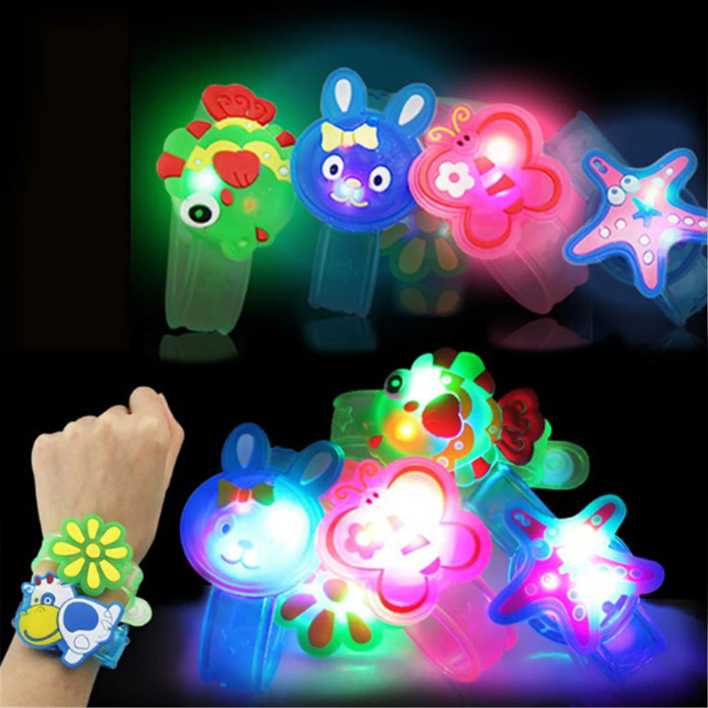 1pcs Creative Cartoon Luminous Bracelets Watch Boys Girls Flash Wrist Band Glow In Dark Children's Day Birthday Jewelry Gifts