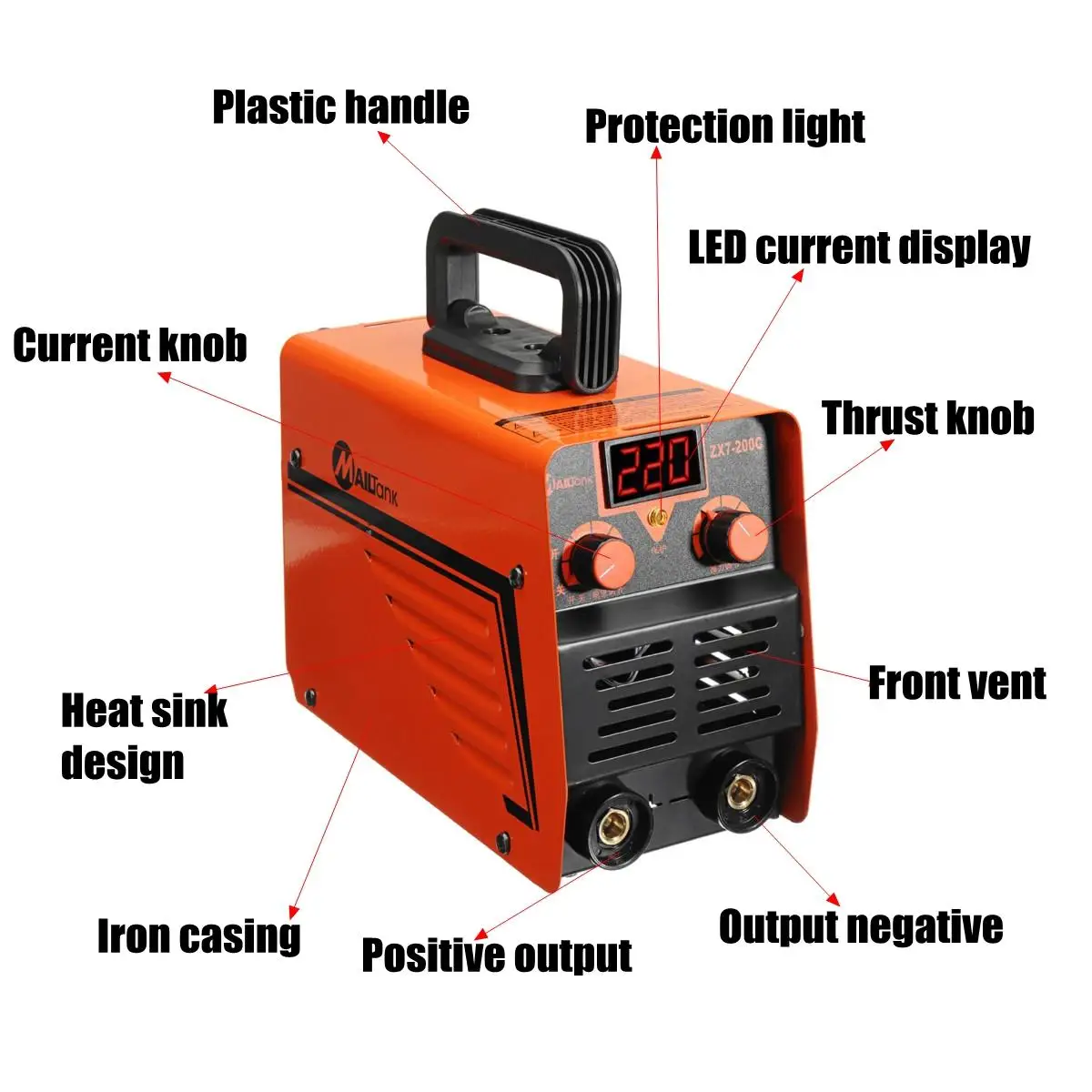 ZX7-200C Handheld IGBT Inverter MMA ARC Welding Mini Welder Machine 25-300A 220V free shipping