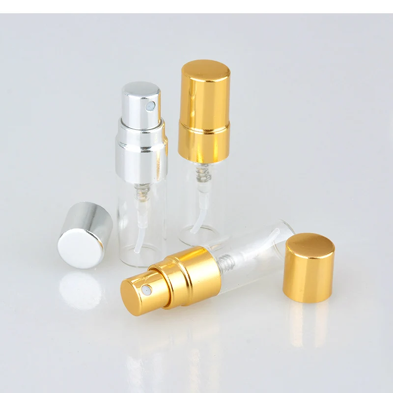 100 Teile/los 3 ml Glas Nachfüllbare Parfüm Flasche Leere Mini Spray Flasche Aluminium Parfüm Flaschen Zerstäuber Für Reise Pumpe – Detail 5