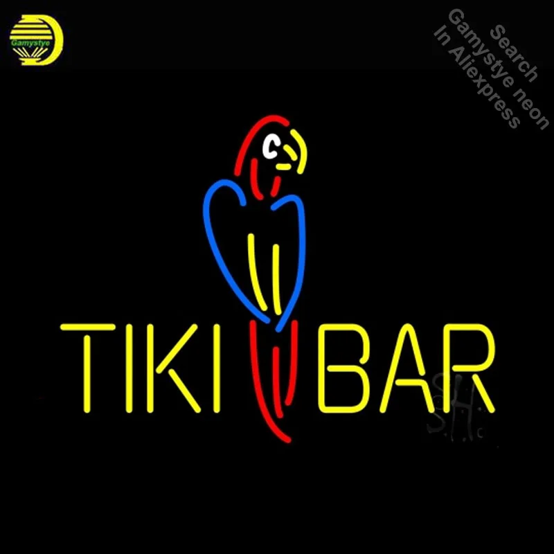 

Неоновая вывеска для Tik Bar Parrot Неоновая лампочка вывеска ручной работы Настоящие стеклянные трубки Игровая комната Окно Пивной бар Настенный декор Неоновые барные огни Клуб