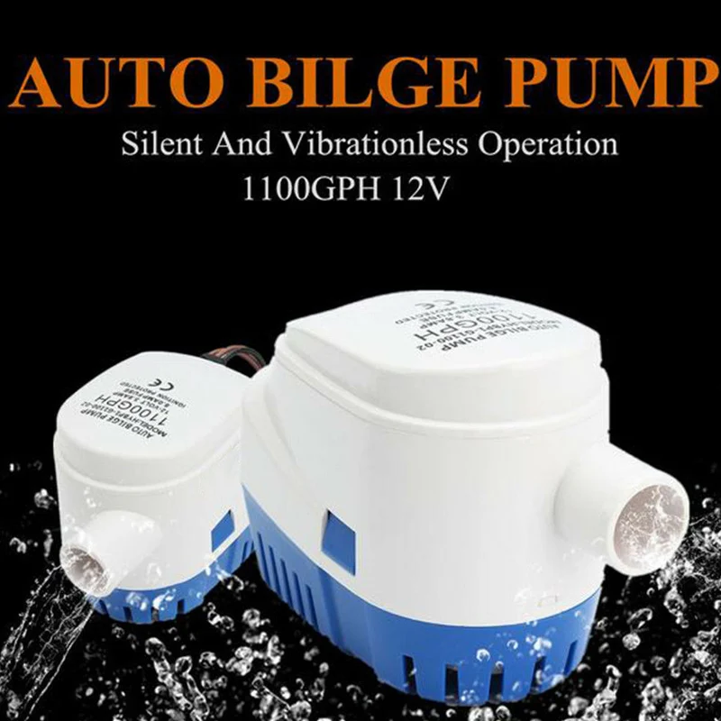 Bomba de água automática com interruptor flutuante, bombas submersíveis, 12V, 1100GBH