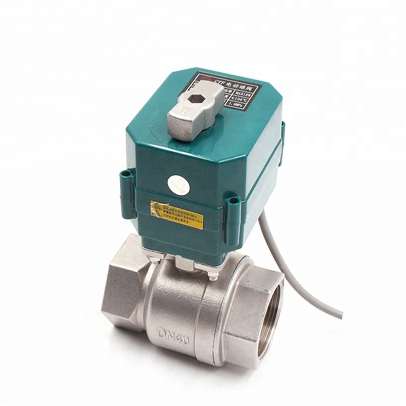 صمام لولبي DN15 DN20 DN25 electric ball valve stainless steel industry motorized ball valve NPT BSP water valve 220V 110V 24V 12V 5V الهواء المضغوط — تفصيل 1