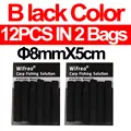 12 piezas de 8 mm, color negro