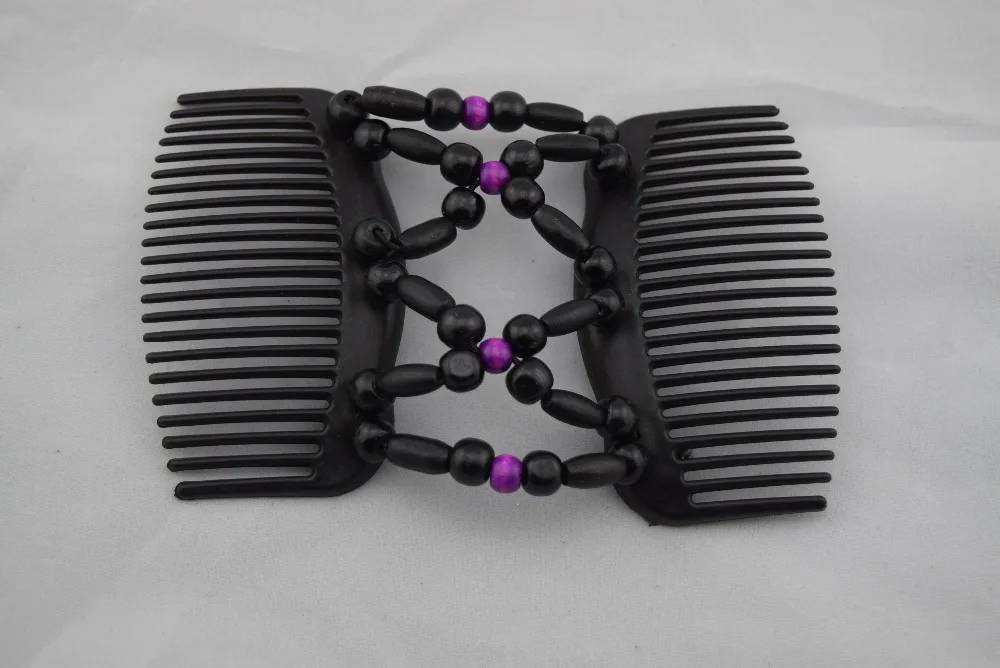 black purple beads  magic comb 12 pcs/lot   easy updo special christmas comb daily hair accessory