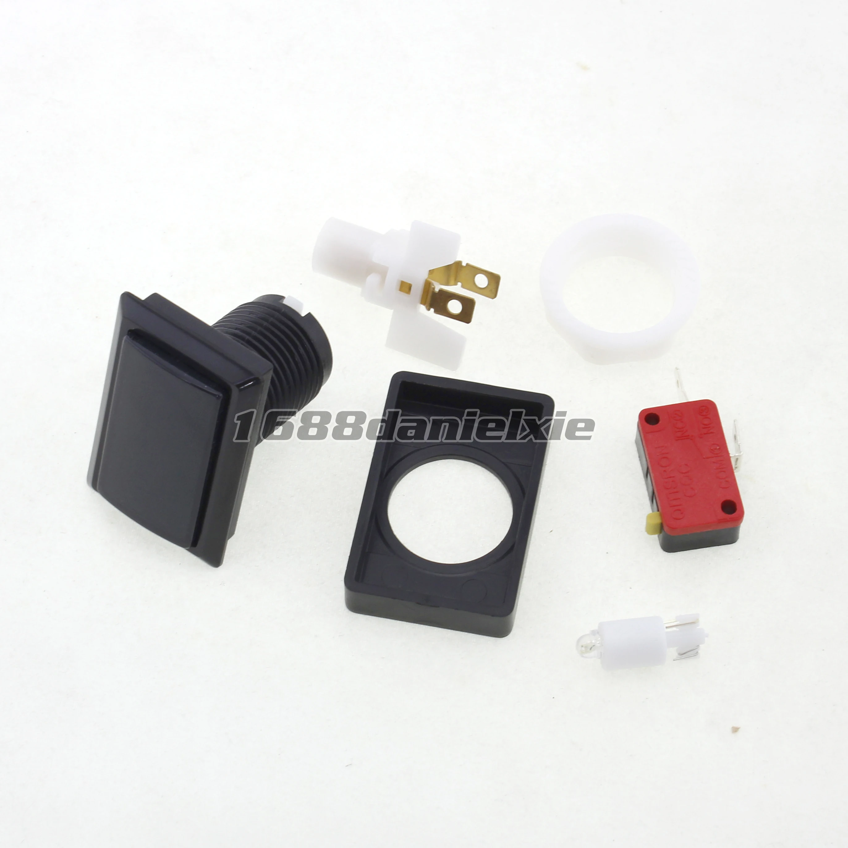 Botão iluminado para a máquina de fliperama iidx, 7 botões retangulares com 2 leds quadrados, iluminação para gamers