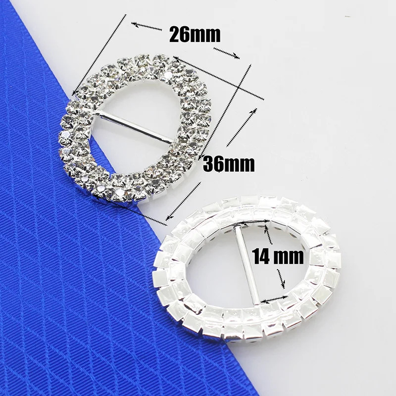 New! 10Pcs/Set Double-row Rhinestone Buckle DIY Crystal invitation card decoration Wedding Ribbon Slider Hair Accessories