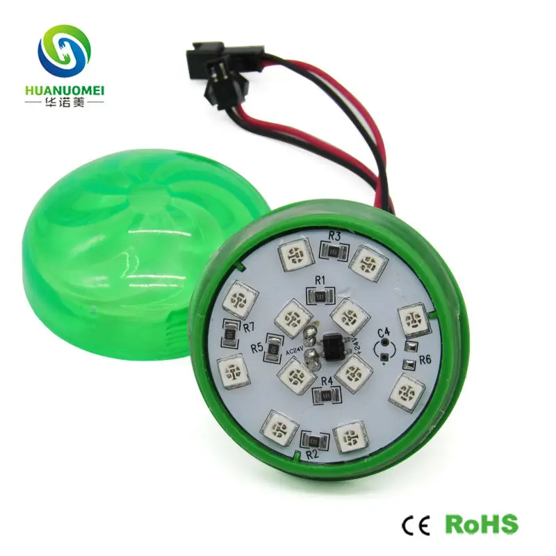 smd2835 green 60mm 12leds smd 2835 led modules green color led light single color led module lights bulb with Spiral green Cover