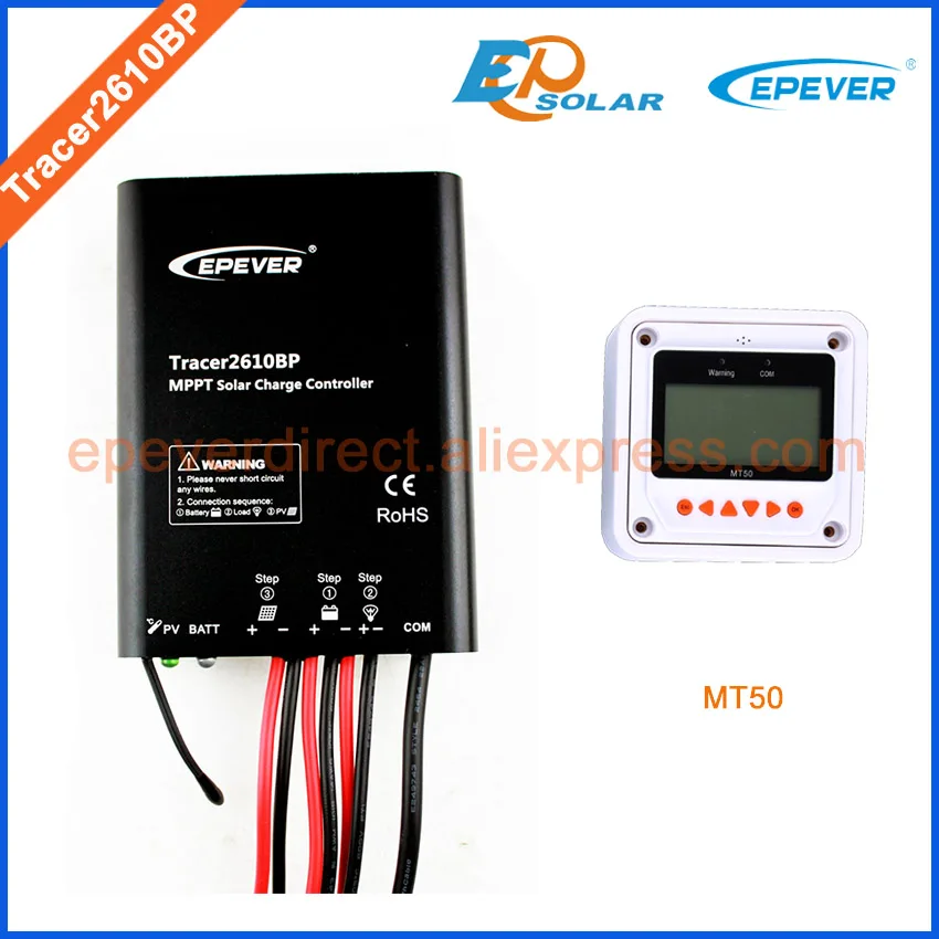 

mppt 10A 24V battery charger solar tracking controller EPEVER Tracer2610BP EPsolar MT50 remote meter Max PV input 100V