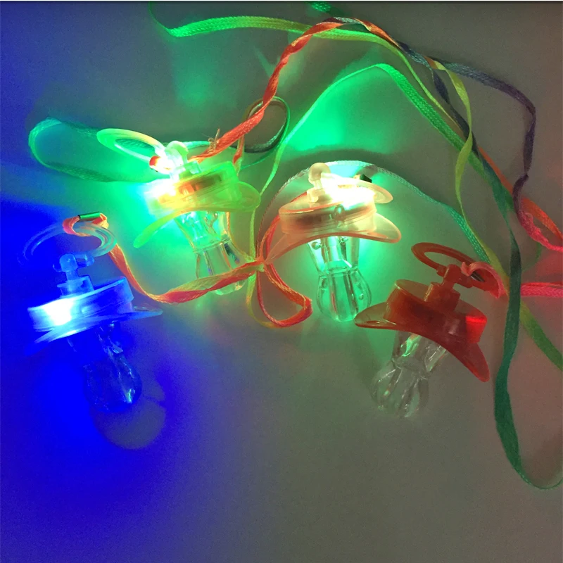 

50pcs/lot LED Flashing Pacifier Whistle Party Supplies Light Noise Maker Fun Toy for kids Glowing Sticks Whistle Bar decoration