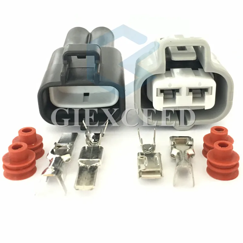 2 Sets 2 Pin AC Assembly 11410 6189-0425 6188-0259 Hydraulic Motor Plug Automotive Female HID Cable Socket For Toyota