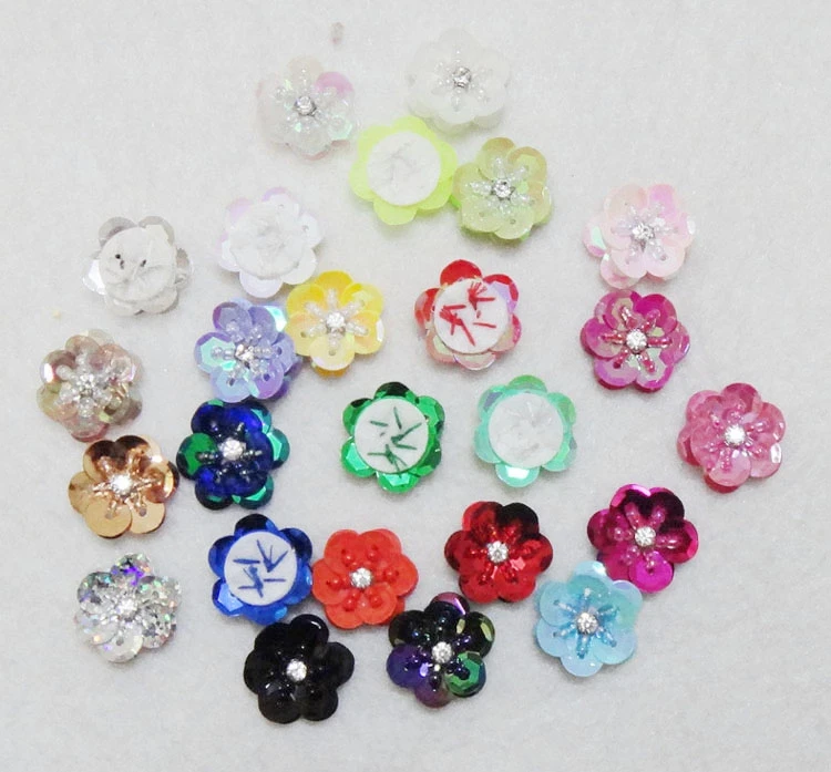 Hand-sewed sequins flower pattern patch diy clothing shoes, hats, bags, Beads sequins applique patch