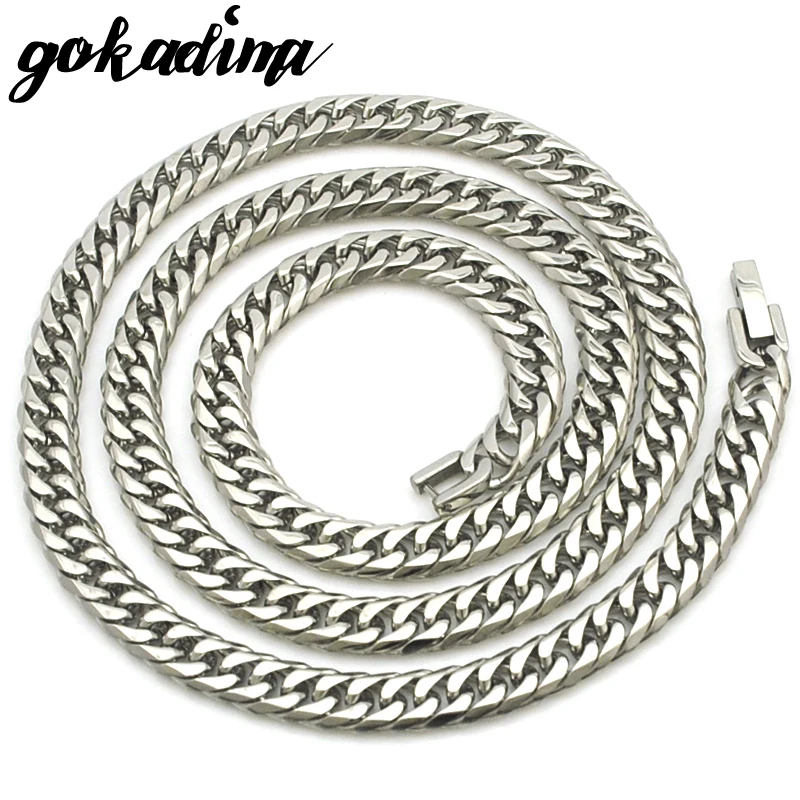 GOKADIMA  2017 New Mens Necklace Chain Fashion Party Stainless Steel Jewelry Gift 60cm 7mm, WN031