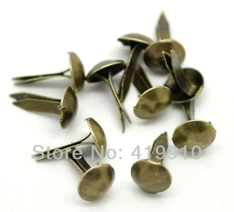 500pcs Bronze Tone Pastel Round Brads Scrapbooking Embellishment 9x5mm J2659