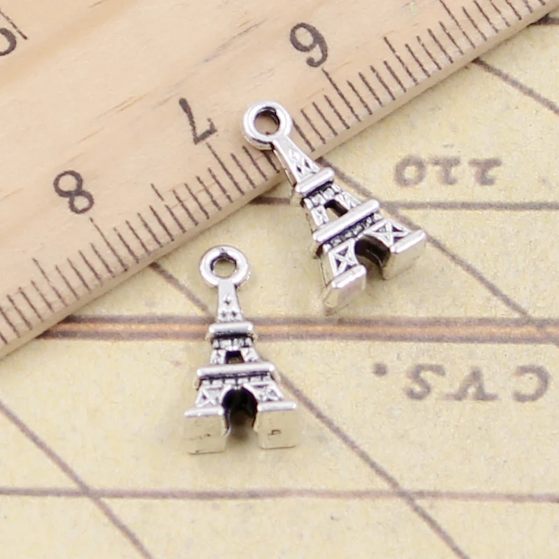 20pcs Charms Eiffel Tower Paris 15x8mm Tibetan Bronze Silver Color Pendants Antique Jewelry Making DIY Handmade Craft