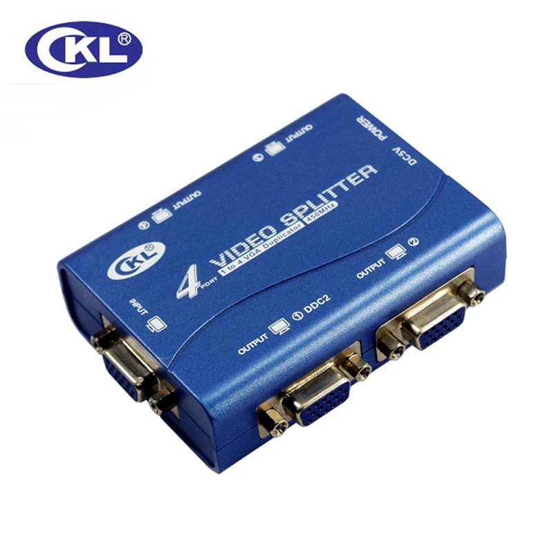 4 Porte VGA Splitter 1 in 4 out Supporta 450 MHz 2048*1536 Supporta DDC, DDC2, DDC2B CKL-1041B