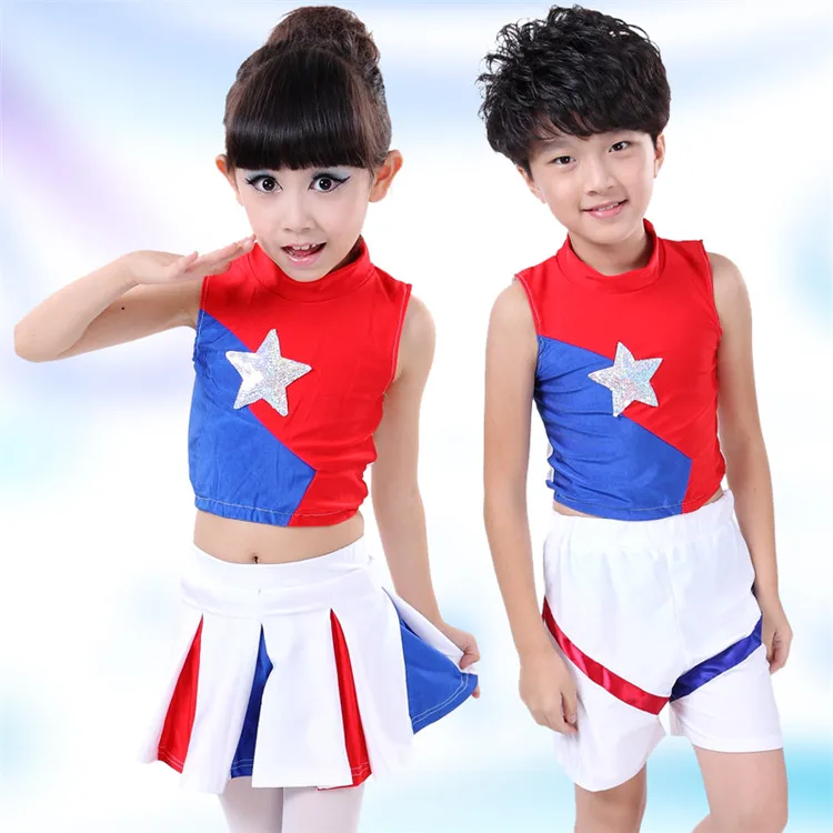 Robe académique pour enfants, ensemble d'uniformes d'école primaire pour filles, costume de concours pour filles, Costumes de pom-pom Girl