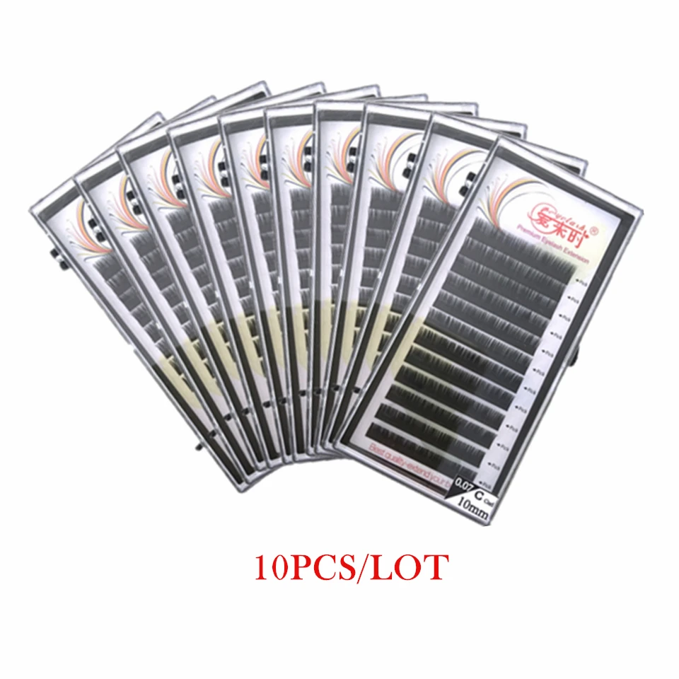 NEWCOME 10 Trays/Lot All Sizes Individual Eyelash Extension Natural False Mink Russian Volume Eyelash Extensions Makeup Cilia