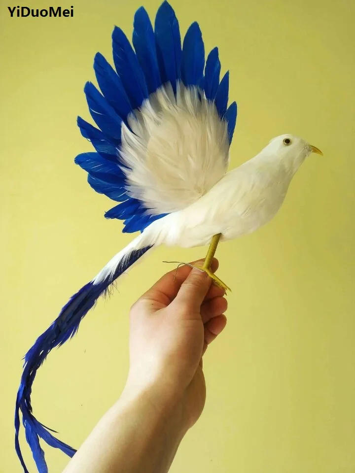 

large 45x30cm artificial bird spreading wings feathers bird long tail,pastoral handicraft prop,home garden decoration gift a1707