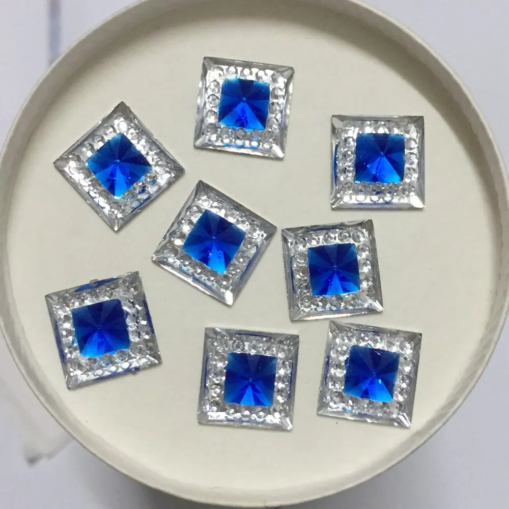 DIY 수지 사각형 모양 플랫백 라인석 웨딩 장식 공예, 80 피스 10mm ID53 * 2
