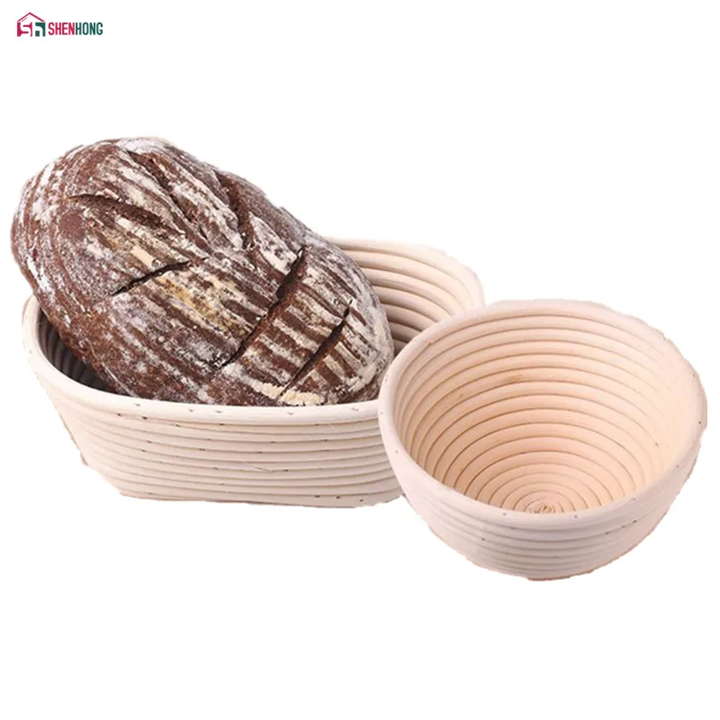 SHENHONG Various Shapes Fermentation Rattan Basket Country Bread Baguette Dough Banneton Brotform Proofing Proving Baskets