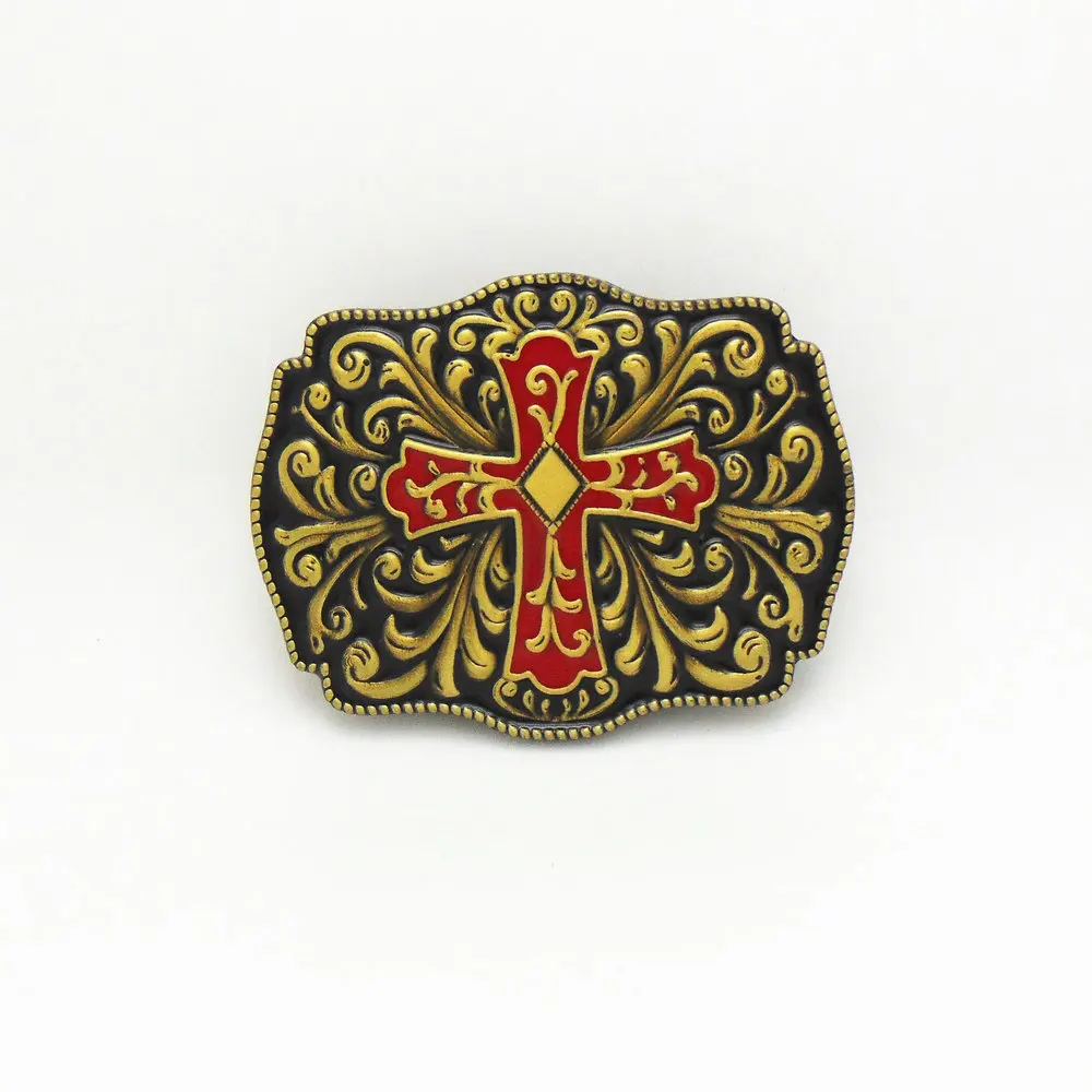 Western Cowboy Celtic Decorative Intricate Cross Belt Buckle