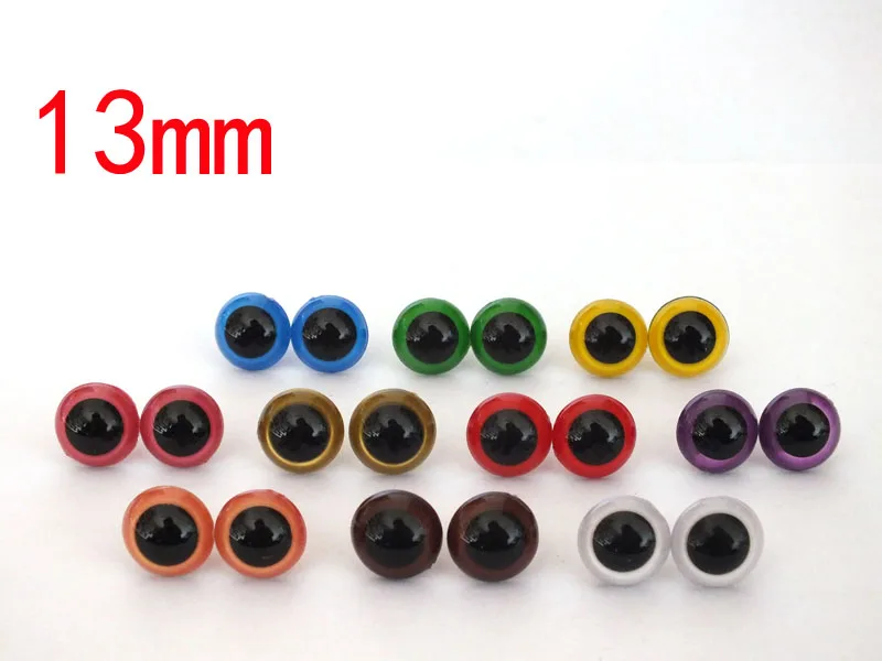 1000pcs 13mm and 15mm 10 color safety eyes,Plastic Craft Toy Doll Eyes Safety Eyes/ Wholesale toy eyes