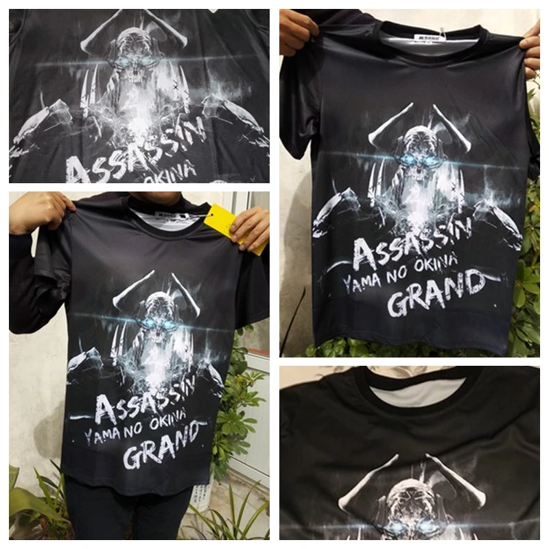 MGFHOME Anime JK Fate Grand Order FGO Cosplay Shirt Grand Assassin Yama no okina Hasan Sabah T-Shirt Tops Tee Women Men t shirt