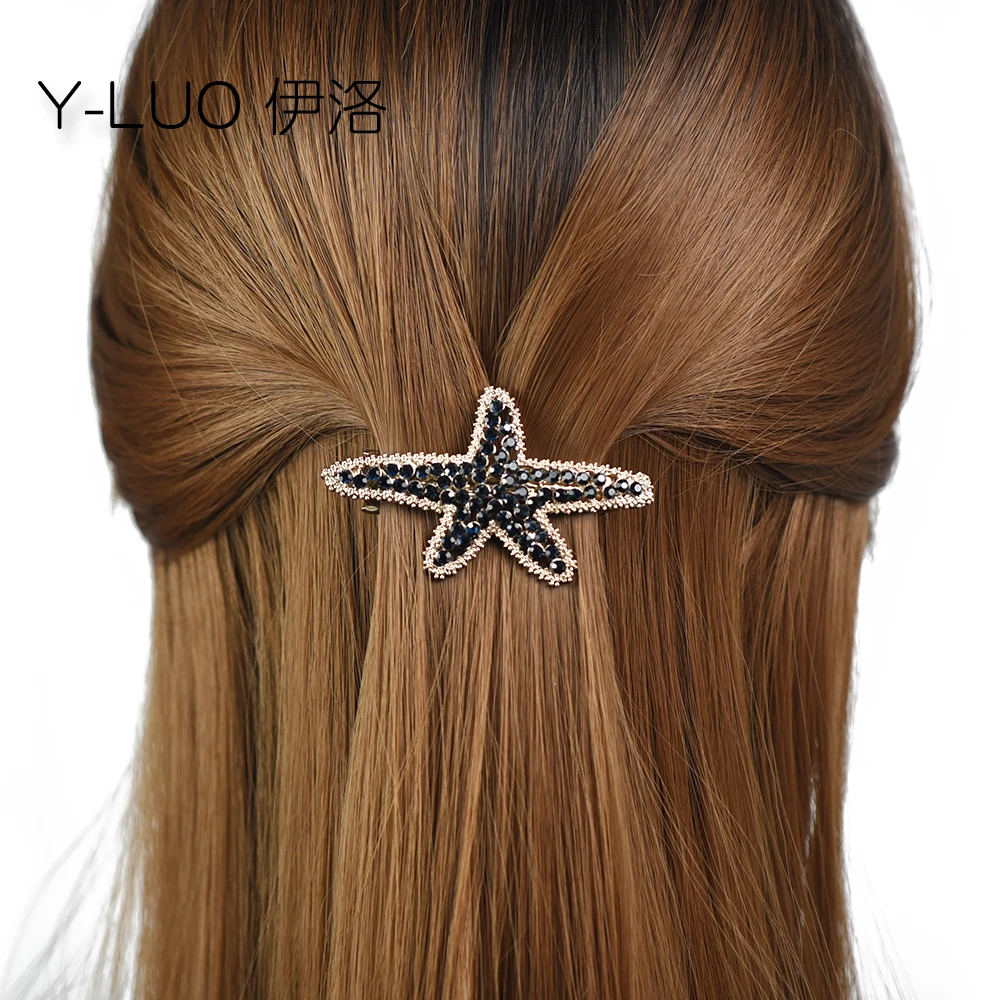 

Women headwears cute sea star hair clip for girls vintage hair barrettes rhinestone hairpin bow hair accessories for women