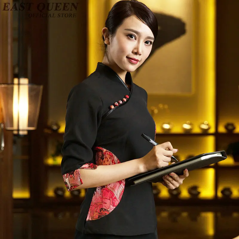 Japanse restaurant uniformen vrouwen vrouwelijke restaurant accessoires chinese restaurant uniformen serveerster kostuum uniform NN0176 W