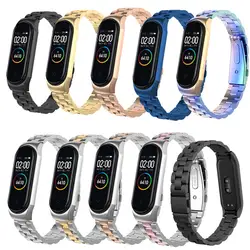 Mi band 4 for xiaomi mi band 4ステンレス製ウォッチストラップxiaomi mi band 3スマートリストバンドブレスレットアクセサリー + メタルケース