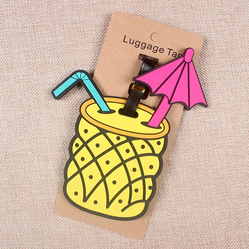 Ananas Reizen Accessoires Creatieve Bagagelabel Silicagel Koffer Id Adres Holder Bagage Boarding Tags Draagbare Label