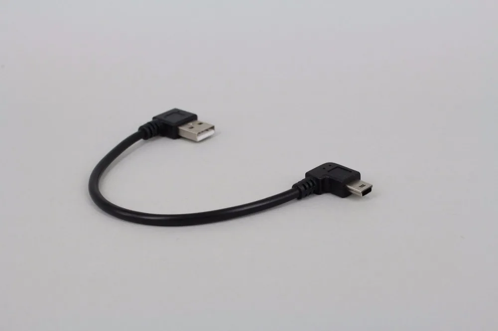 50PCS/LOT Wholesale USB2.0 Type A Male Angled 90 Degree to Mini USB B Male 5 pin Data Cable Cord