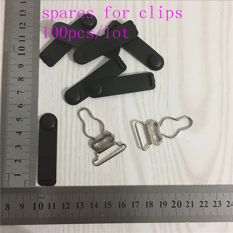 (100 pieces/lot)  52mm*14mm Black  Plastic white clear for garter clips spares