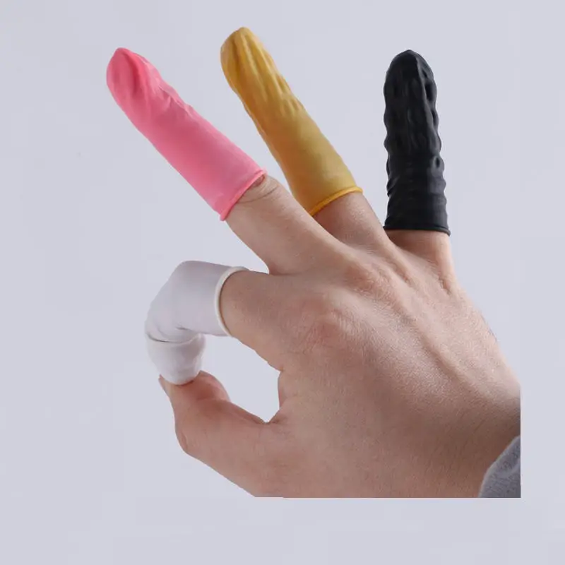 

300 шт./лот, латексные напальчники, маникюрные рабочие перчатки, противоскользящие, антистатические, латексные, защита пальцев, одноразовая резина C