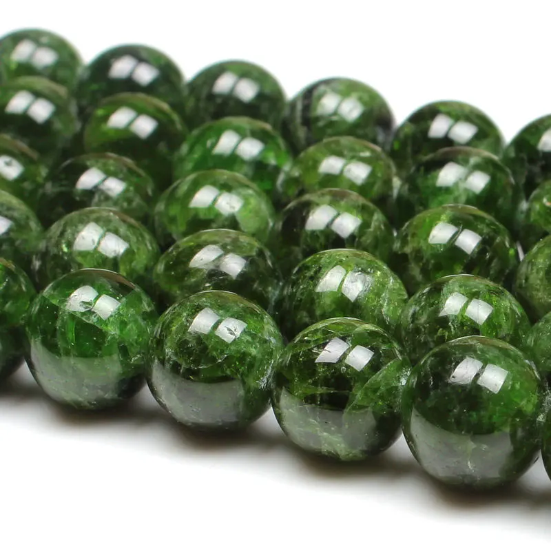 

7-14mm Natural Green Diopside Stone Beads Round DIY Loose Beads For Jewelry Making beads Accessories 15'' Women men Gift