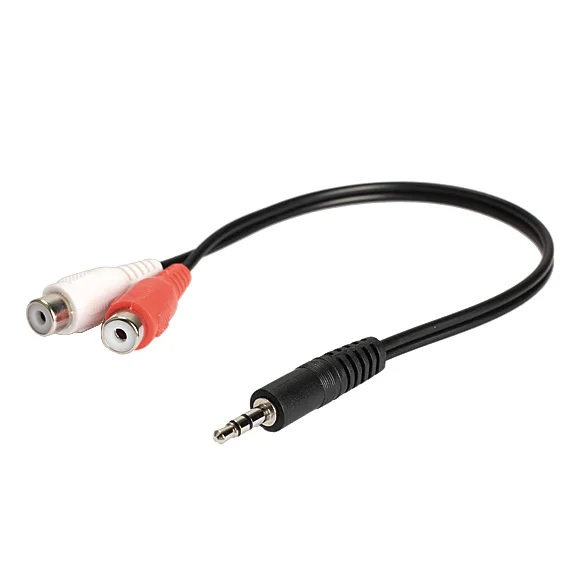 3.5 Mm Jack Male Naar 2 Rca Vrouwelijke Jack Rca Stereo Audio Kabel Converter Adapter Hoge Kwaliteit