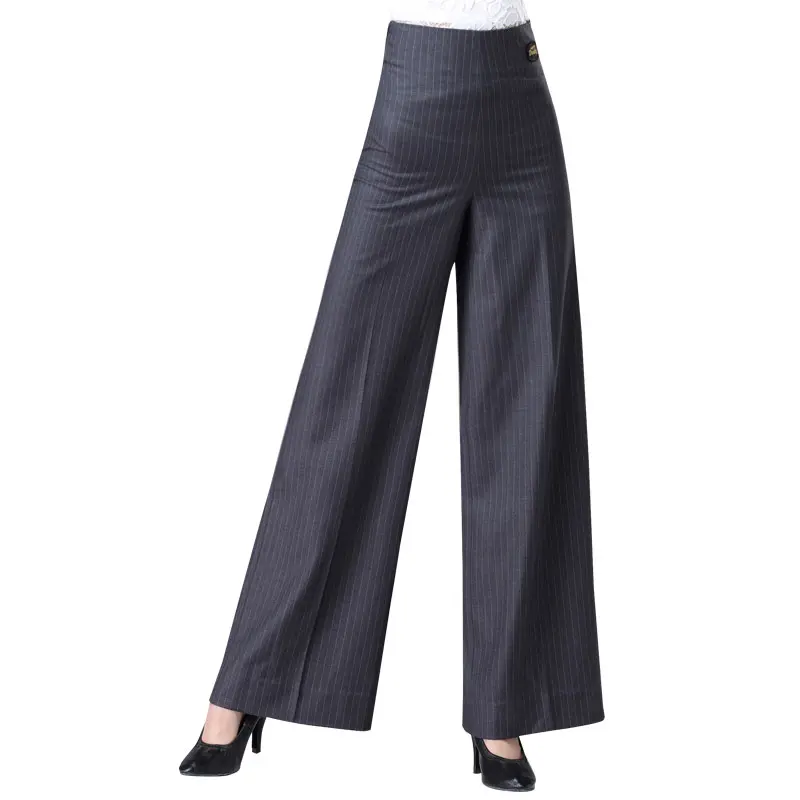Pantaloni da ballo latino femminile Pantaloni da donna con frange a vita alta Pantaloni lunghi dritti a gamba larga Pantaloni standard nazionali Rumba Samba H674
