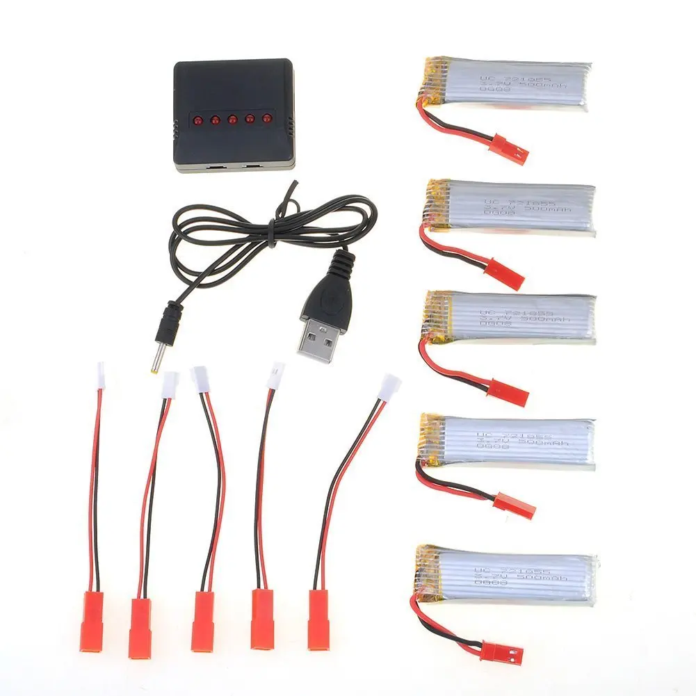 

5pcs 3.7v 500mah Lipo Battery for Udi U818 U818a U817 Wltoys V959 V969 V979 V989 V999 V929 V949 V212 V222 RC Quadcopter Drone