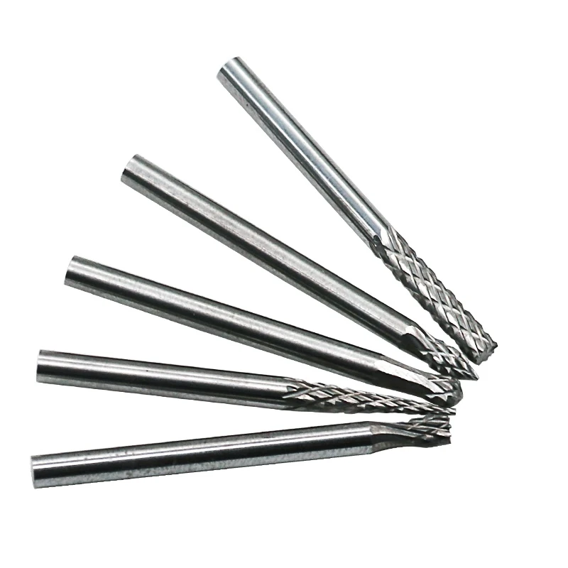 1pc/10pcs /20pcs 3mm 6mm Shank Tungsten Carbide Milling Cutter  File Burr Suit Reamer Tools Cut Set for Dremel