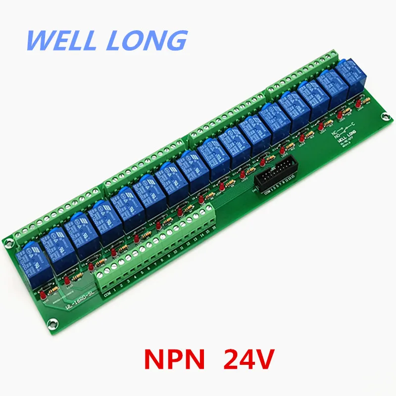 

16 Channel NPN Type 24V 10A Power Relay Interface Module,SONGLE SRD-24VDC-SL-C Relay.