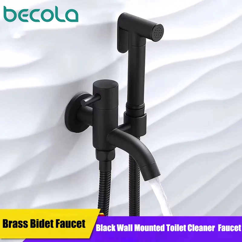 Toilet Portable Black Bidets Bathroom Hand Shower Bidet Toilet Sprayer Hygienic Shower Bidet Tap Wall Mount Bidet Faucet