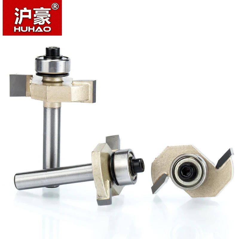 Huhao 1Pcs 1/4 Inch Rabbeting Bit Met Lagers Houtbewerking Tool T Type Lagers Hout Frees Router Bits Voor hout 1/4