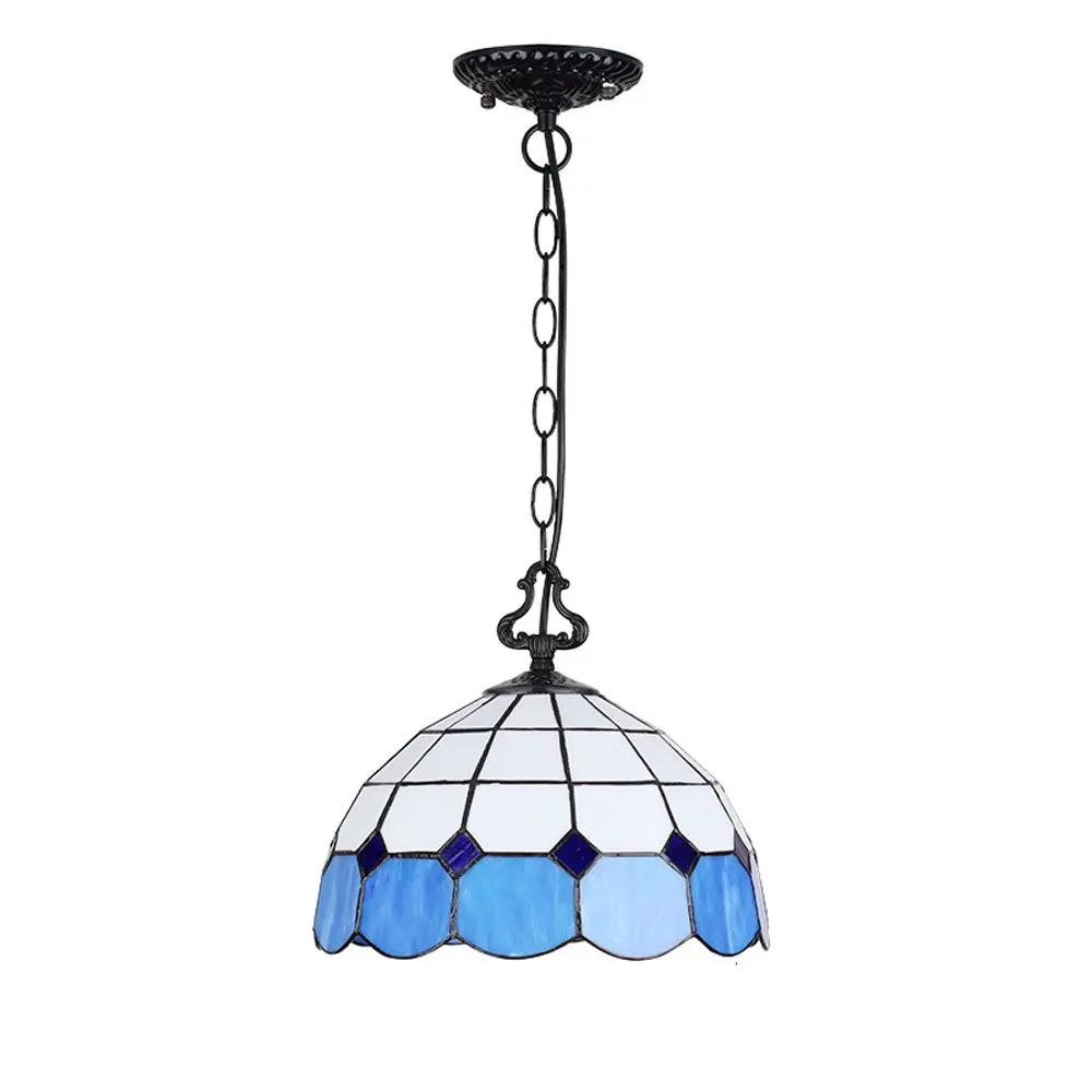 

Tiffany Dining Room Pendant lamps Restaurant lattice Glass Shade Hanging Lights Balcony Porch Hallway Drop suspension light