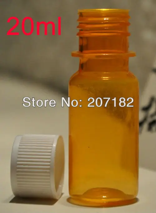 (500pcs/lot) 20ml transparent orange PET bottle, liquid medicine bottle