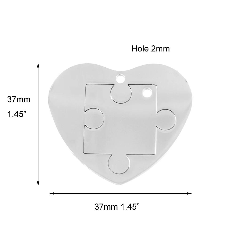 Risul Stainless steel heart Pendant Necklace  for Lovers charms for DIY jewelry print mirror polish  wholesale 50pcs