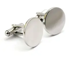 316L Stainless Steel Novelty Cufflink Shirt Circle Cufflinks Wedding Blank Round Design Men Cuff links