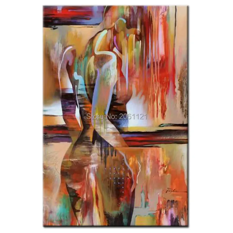 Hand Painted nude Art modern abstract woman Oil Painting On Canvas naked girl Wall Picture Home Decor Set