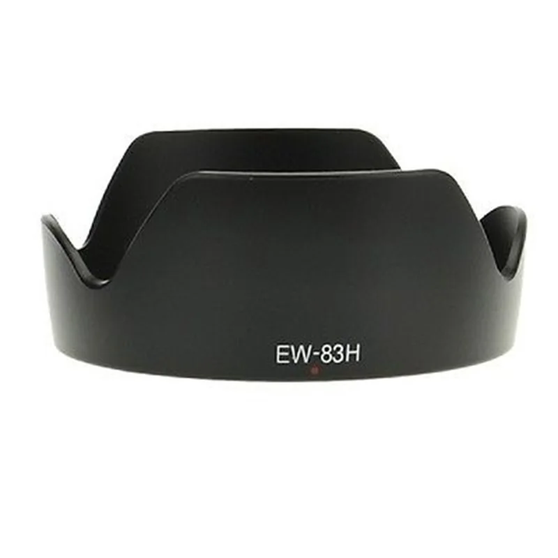 เลนส์กล้องถ่ายรูป EW-83H 77มม. ฮูดเลนส์กล้องถ่ายรูปสำหรับ Canon LEN Hood EOS EF 24-105มม. f/ 4L เป็นตัวกรองสีดำ USM