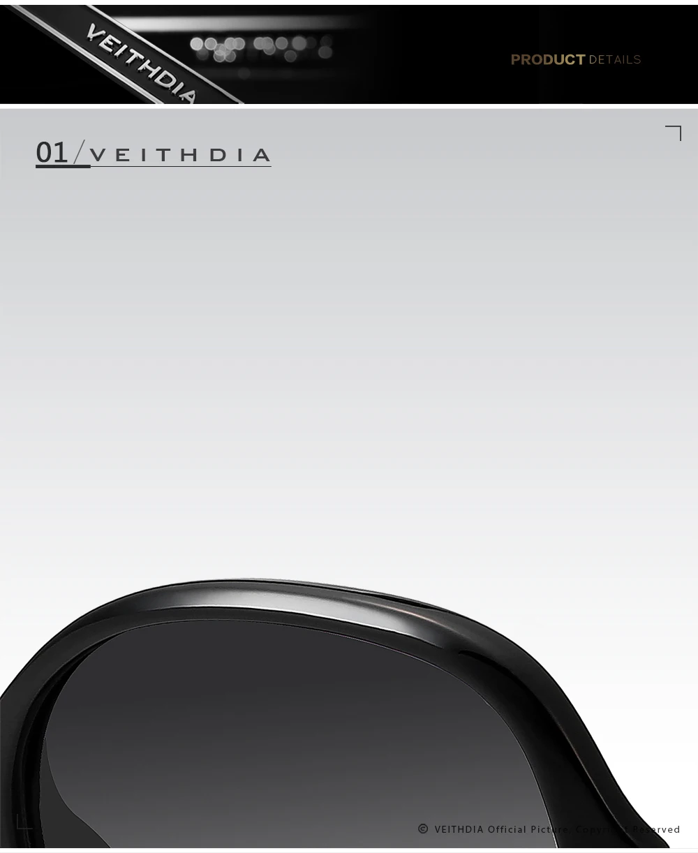 Veithdia retro mode sonnenbrille polarisiert uv400 luxus damen vintage designer frauen sonnenbrillen brillen für frauen v3025 – Detail 17